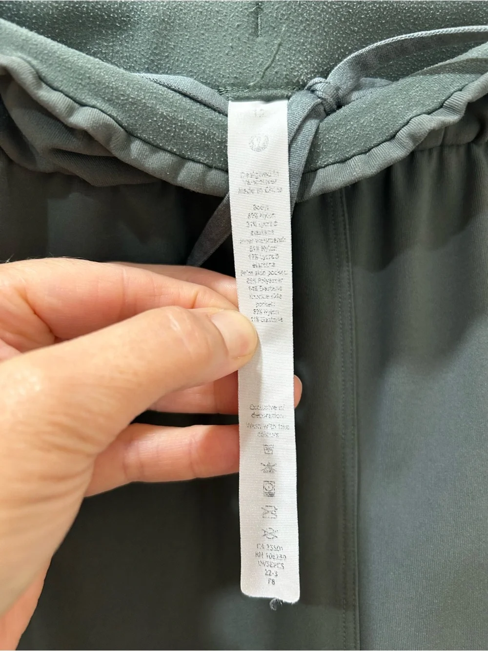 Lululemon Stretch High Rise Pull On Pant Sz 12 Tapered Leg Drawstring Waist